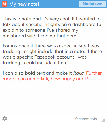 Dasheroo dashboards: Notes