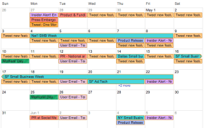 Screenshot of Dasheroo launch calendar!