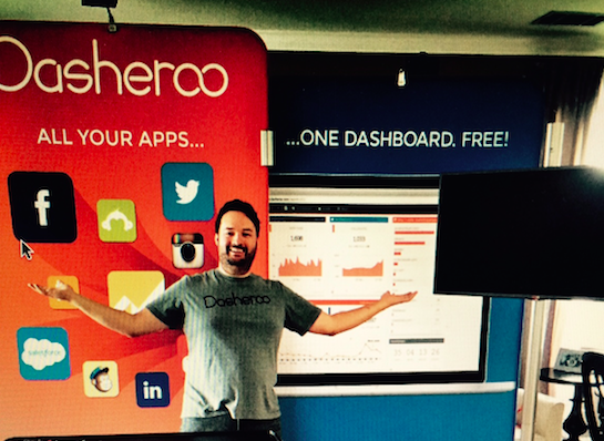 Alf showing off our new Dasheroo trade show booth.