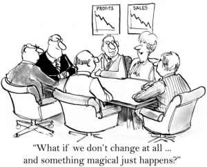 Cartoon about business process for business dashboard startup Dasheroo