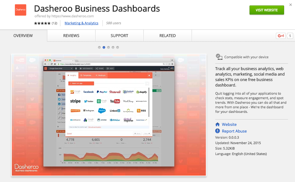 Dasheroo on the Chrome Store