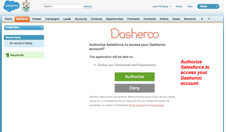 Dasheroo dashboards in Salesforce