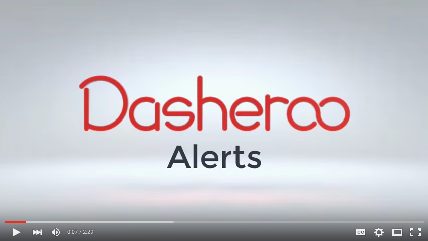 YouTube Video: Setting an alert for your Dasheroo dashboards