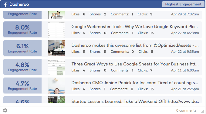 Scrolling insights for your Dasheroo dashboard