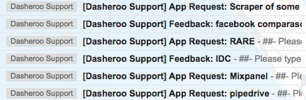 Dasheroo dashboard feature requests