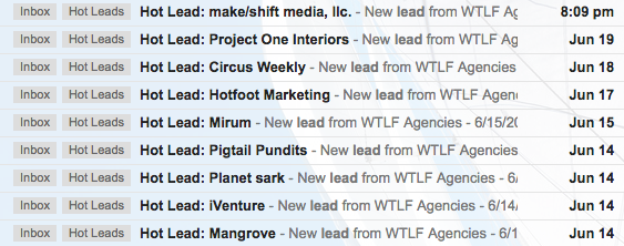 Dasheroo dashboard - Hot leads