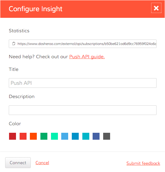 Dasheroo Push API for tracking internal KPIs