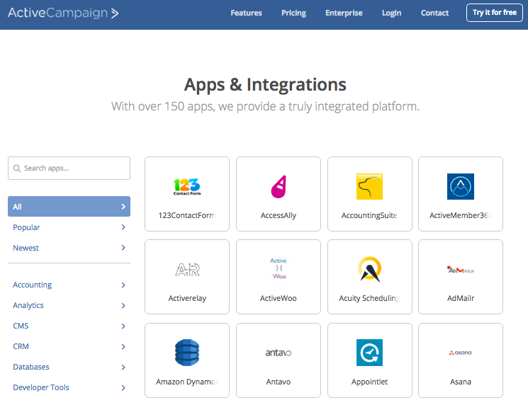 Active Campaign Apps Marketplace
